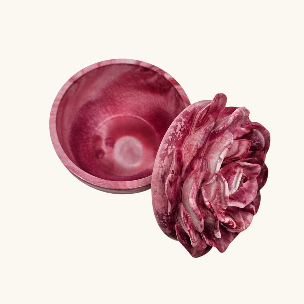 Sculpted Rose Candle Trinket Eco Resin Jar