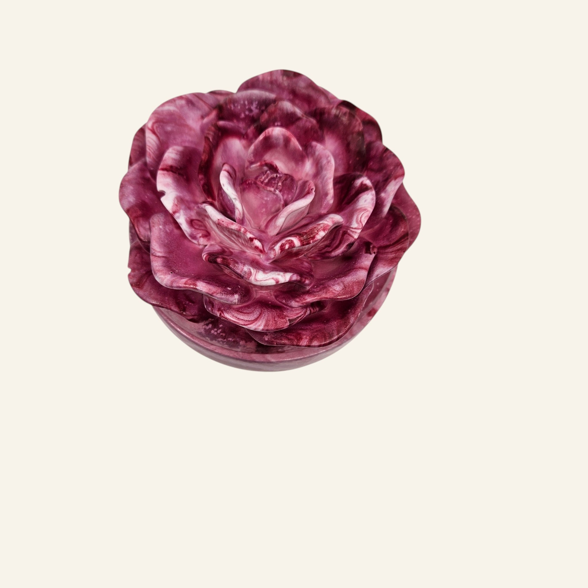 Sculpted Rose Candle Trinket Eco Resin Jar