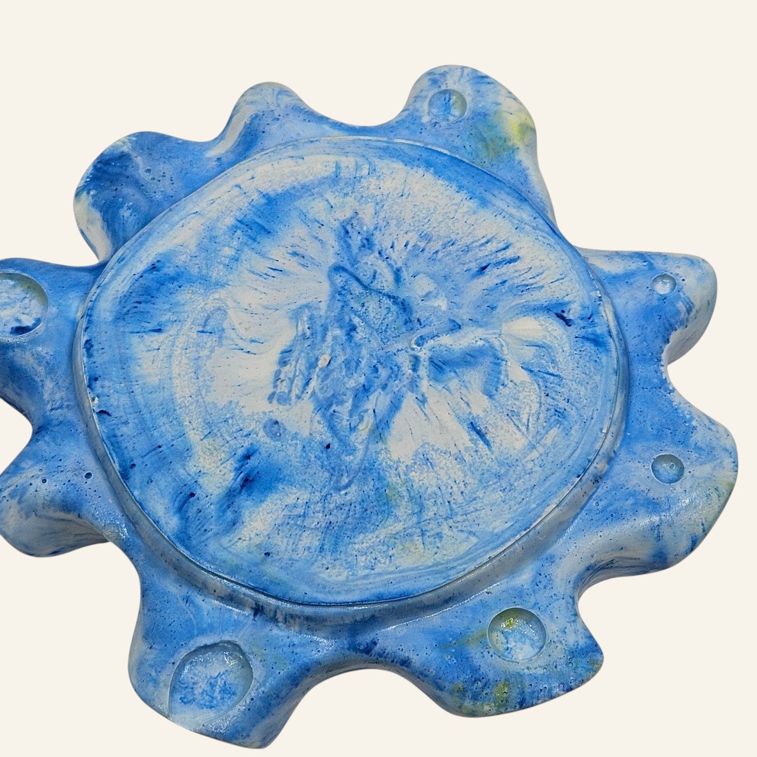 Blue Ceramic Shell Dish