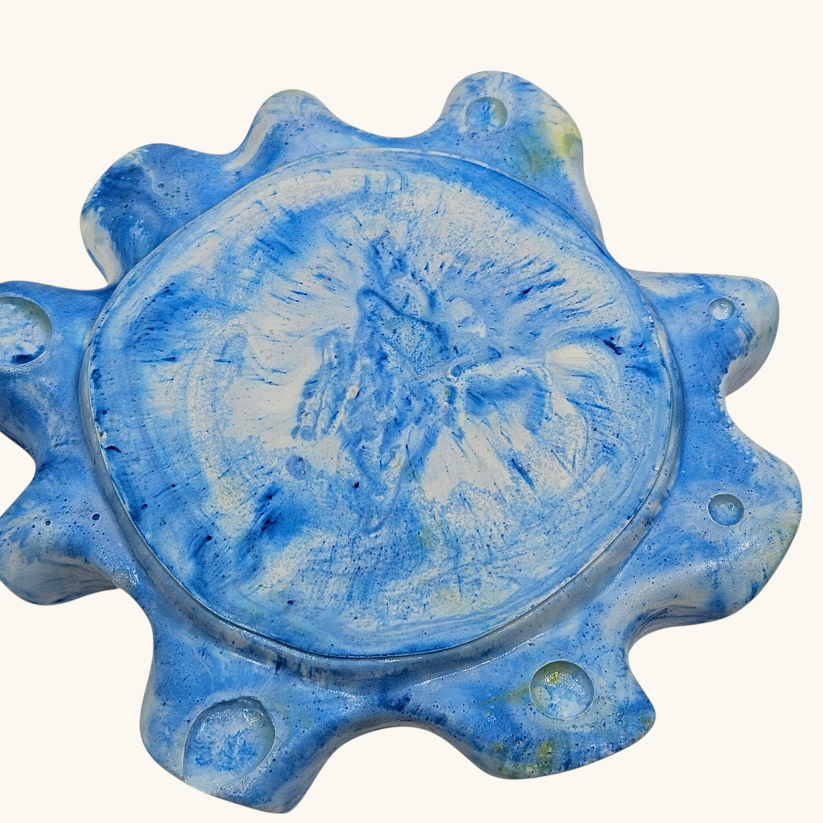 Blue Ceramic Shell Dish