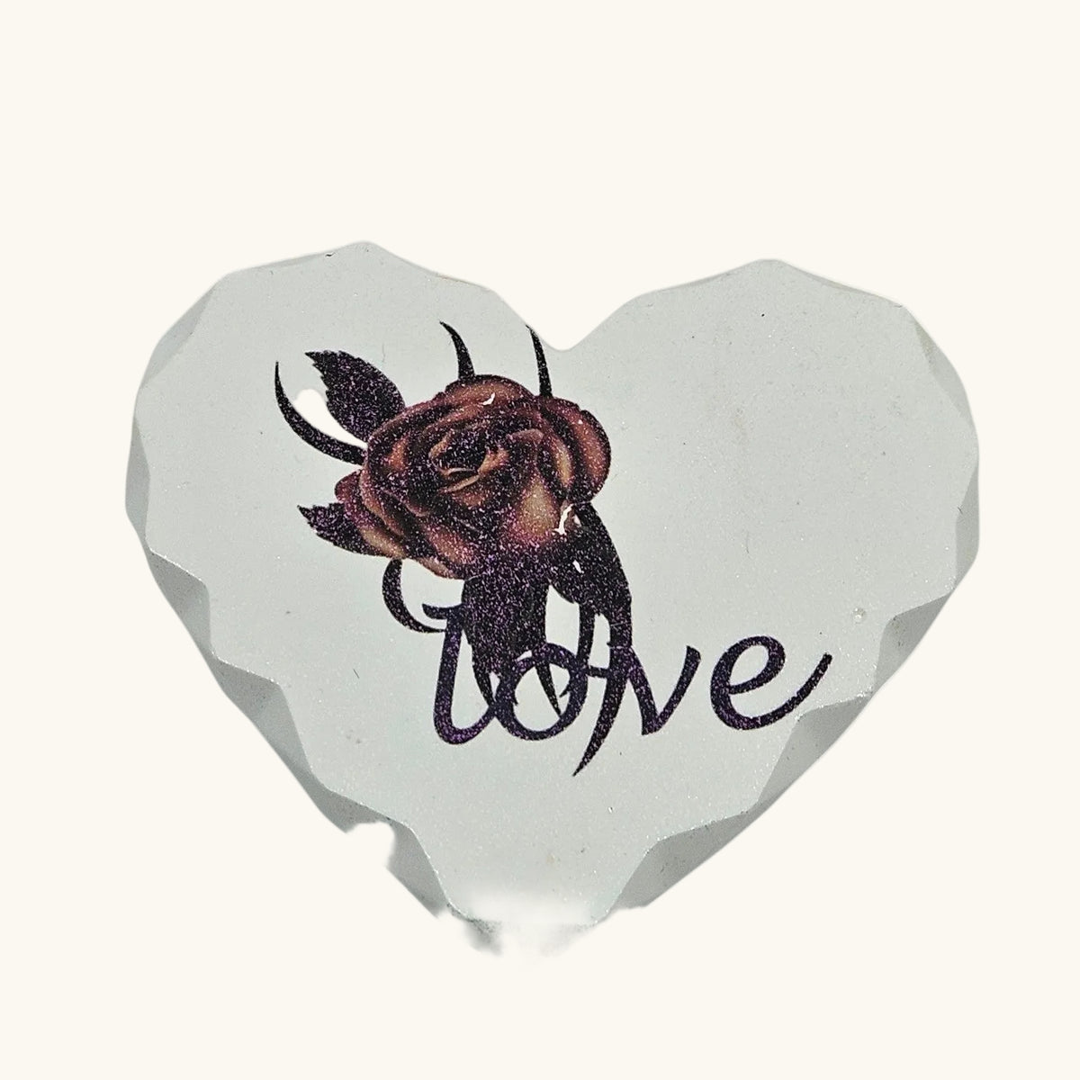 Heart Eco Resin Fridge Magnet Handmade Cottagecore Decor
