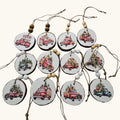 Handmade Wood Vintage Truck Christmas Ornaments Lot of 12