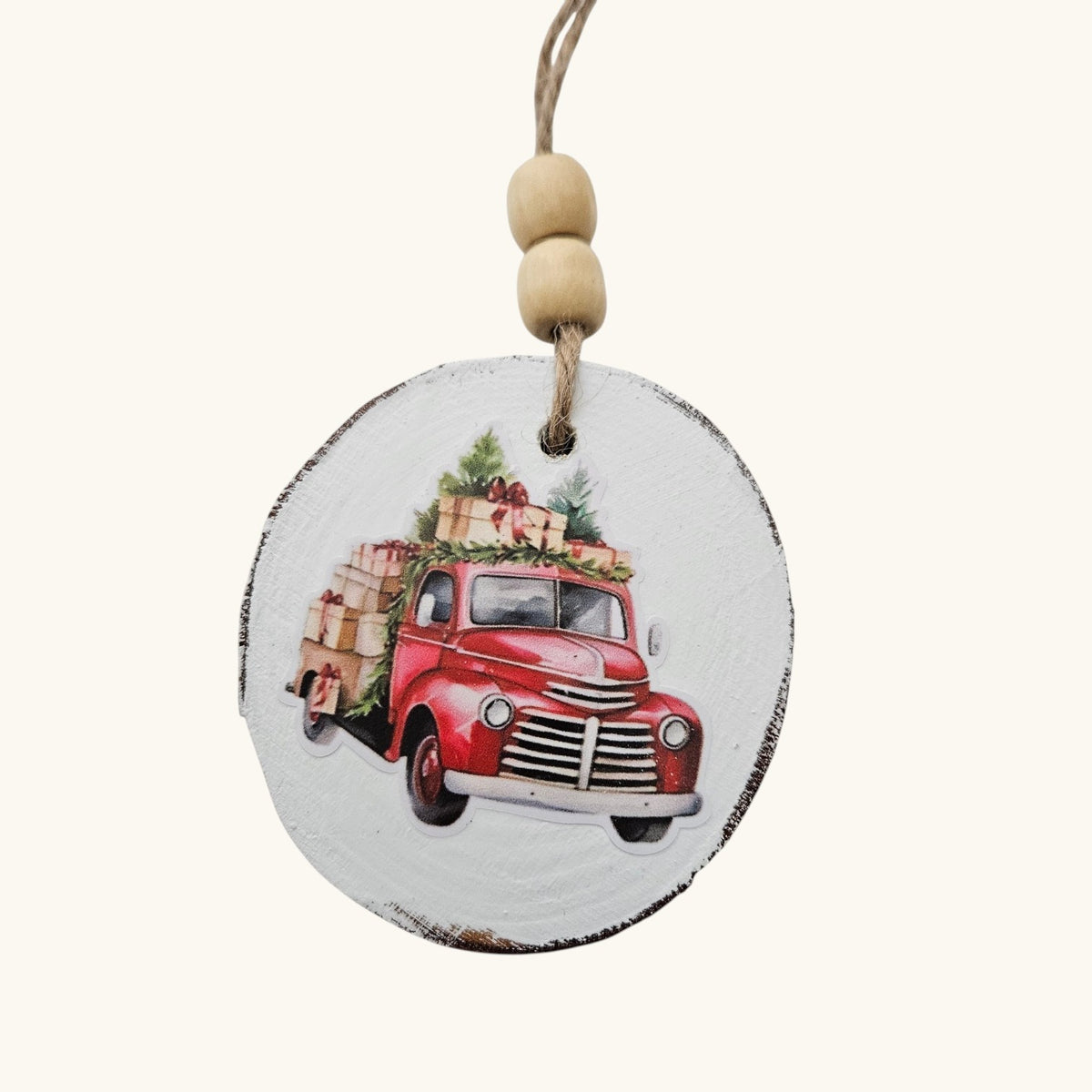 Handmade Wood Vintage Truck Christmas Ornaments Lot of 12