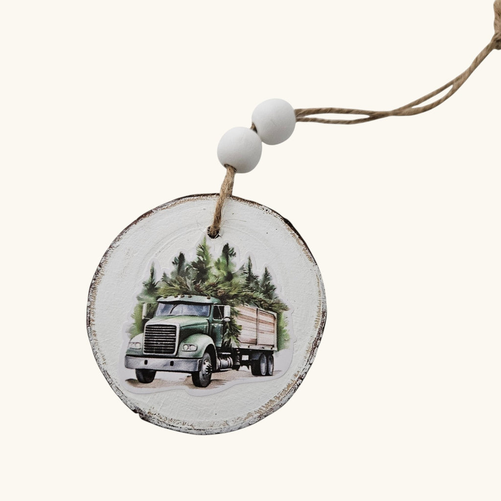 Handmade Wood Vintage Truck Christmas Ornaments Lot of 12