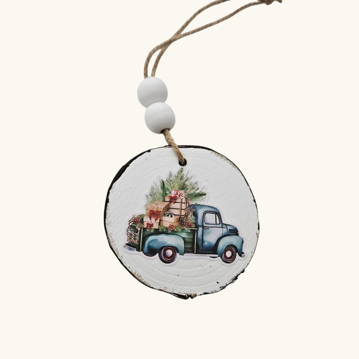 Handmade Wood Vintage Truck Christmas Ornaments Lot of 12