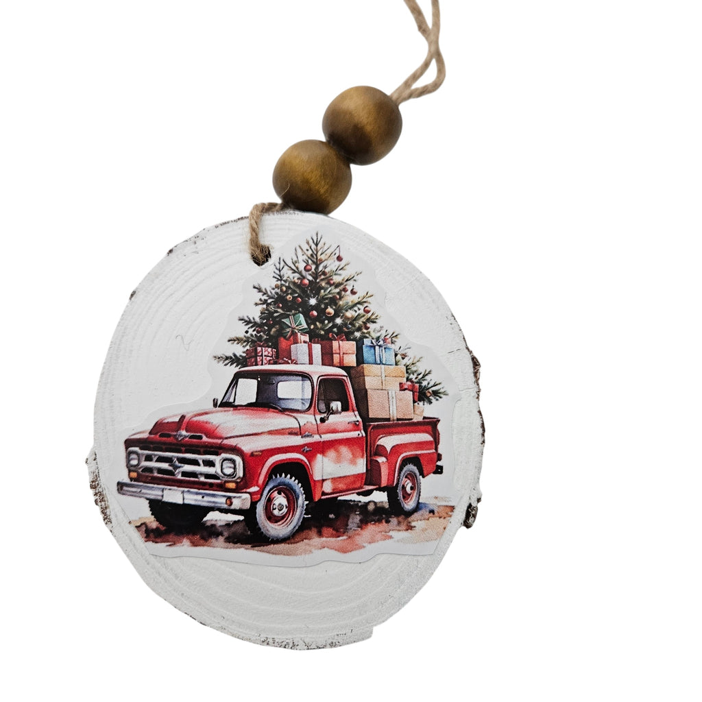 Handmade Wood Vintage Truck Christmas Ornaments Lot of 12