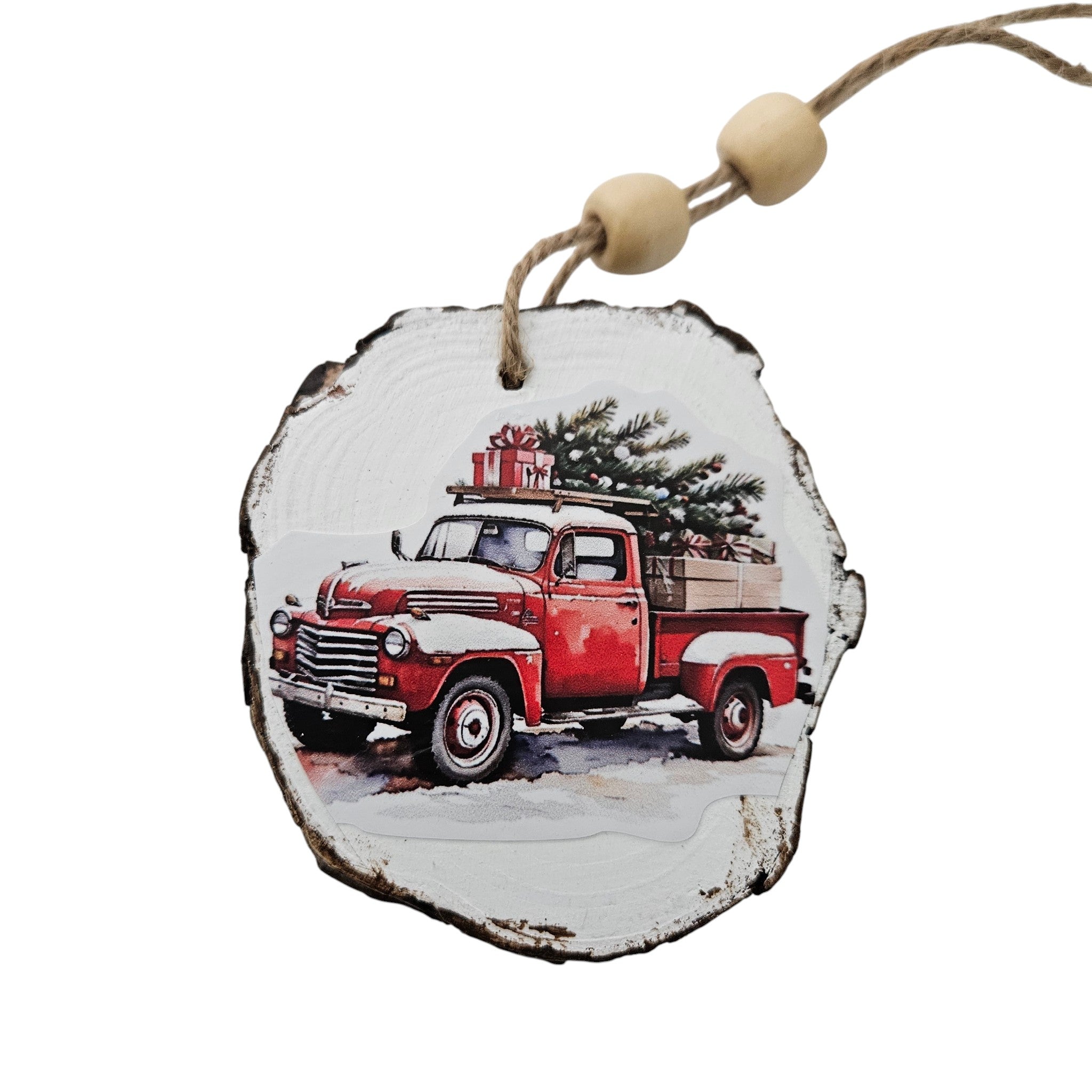 Handmade Wood Vintage Truck Christmas Ornaments Lot of 12