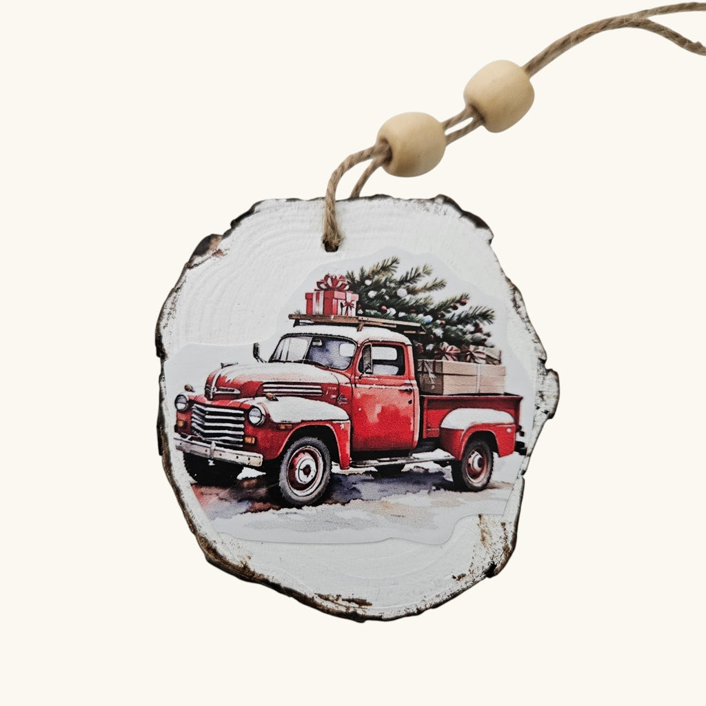 Handmade Wood Vintage Truck Christmas Ornaments Lot of 12