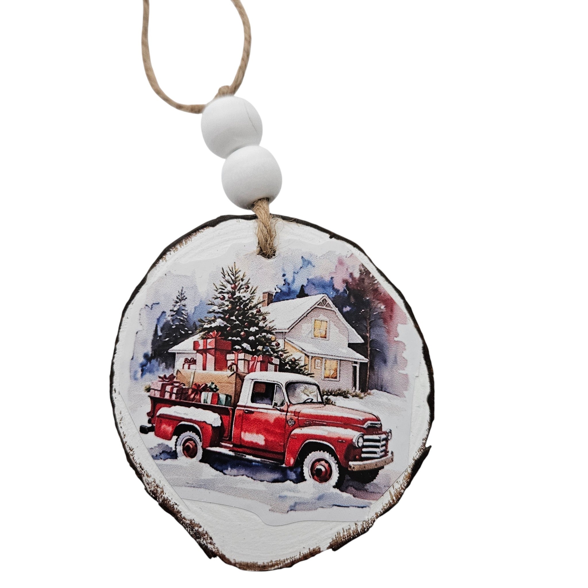 Handmade Wood Vintage Truck Christmas Ornaments Lot of 12
