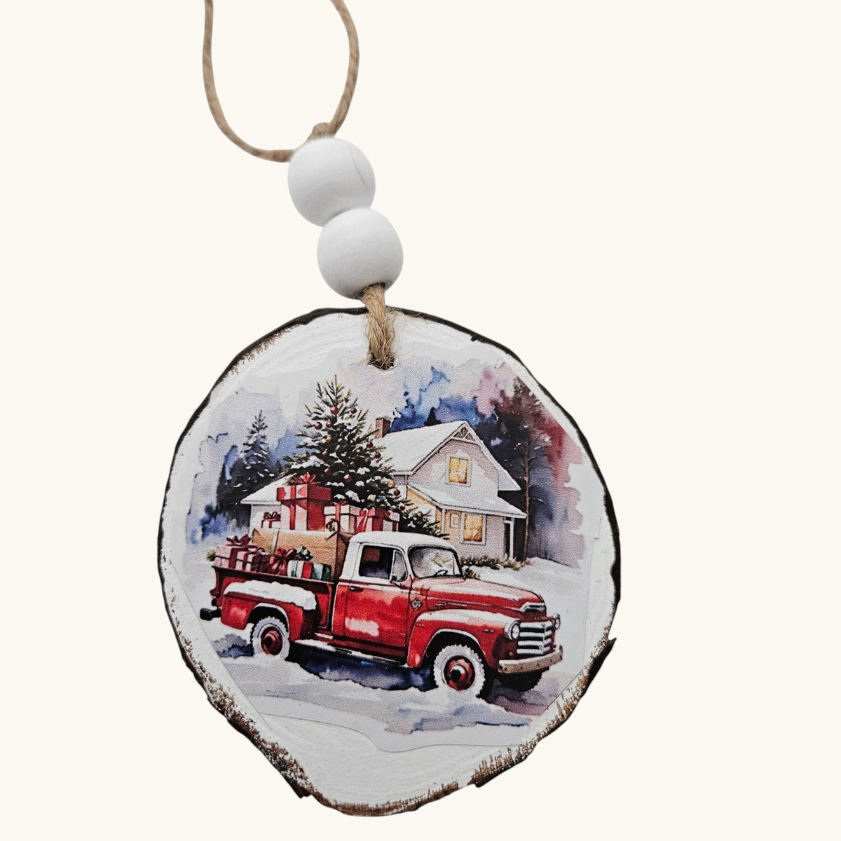 Handmade Wood Vintage Truck Christmas Ornaments Lot of 12