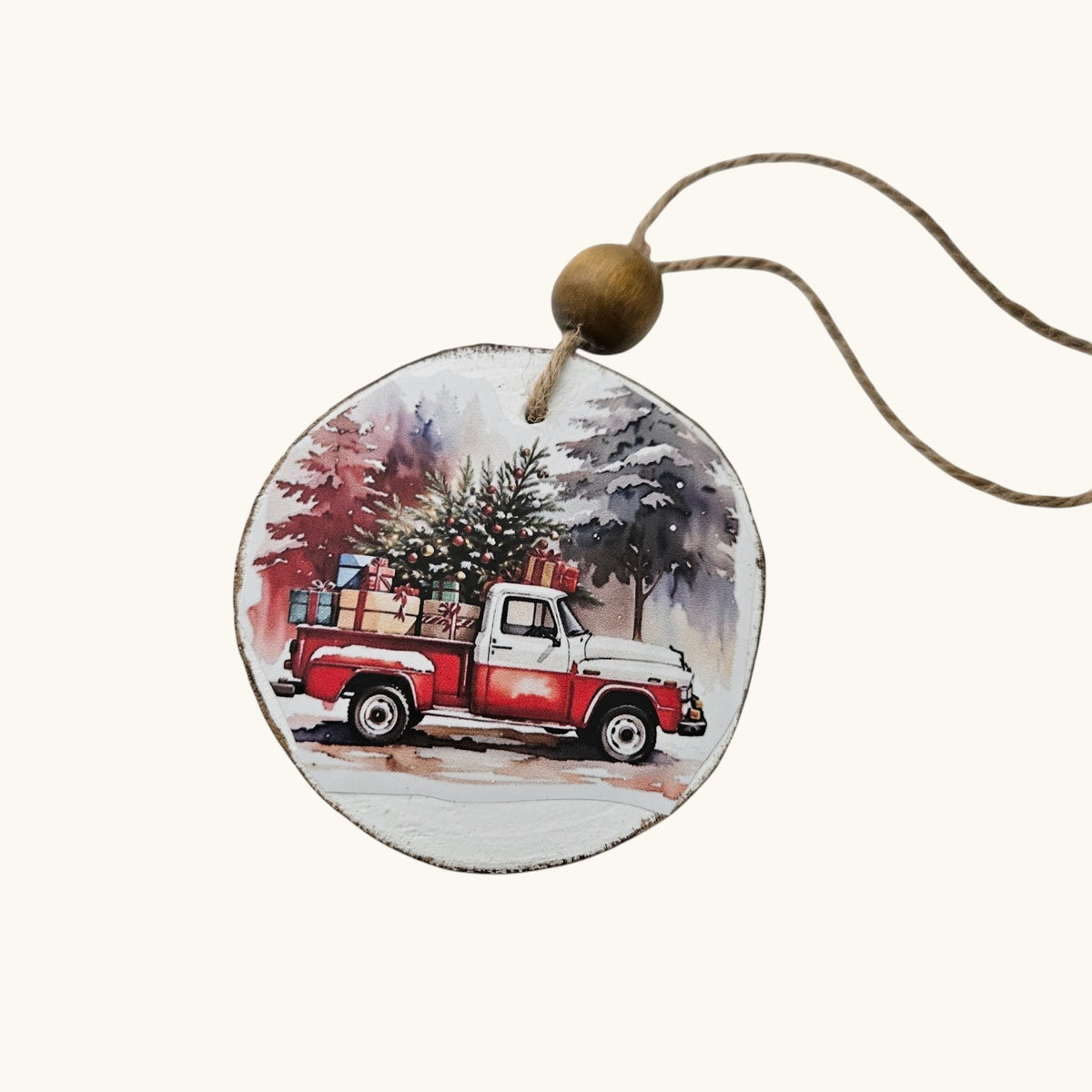 Handmade Wood Vintage Truck Christmas Ornaments Lot of 12