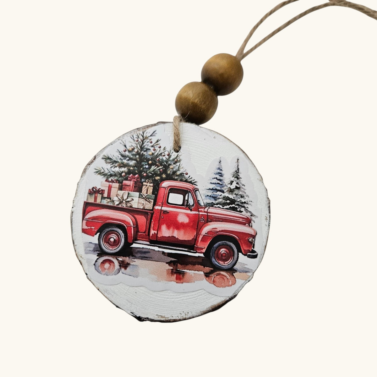 Handmade Wood Vintage Truck Christmas Ornaments Lot of 12