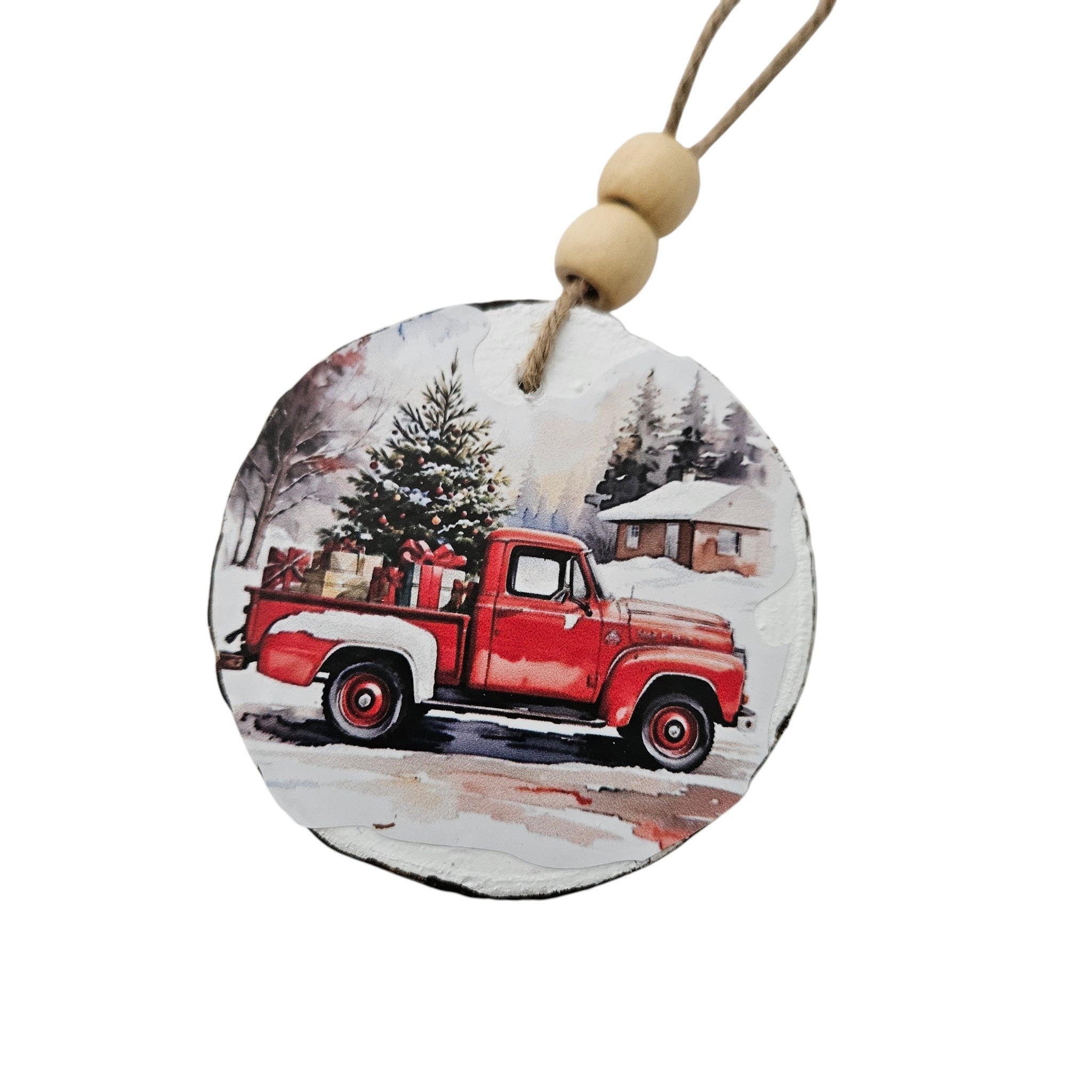Handmade Wood Vintage Truck Christmas Ornaments Lot of 12