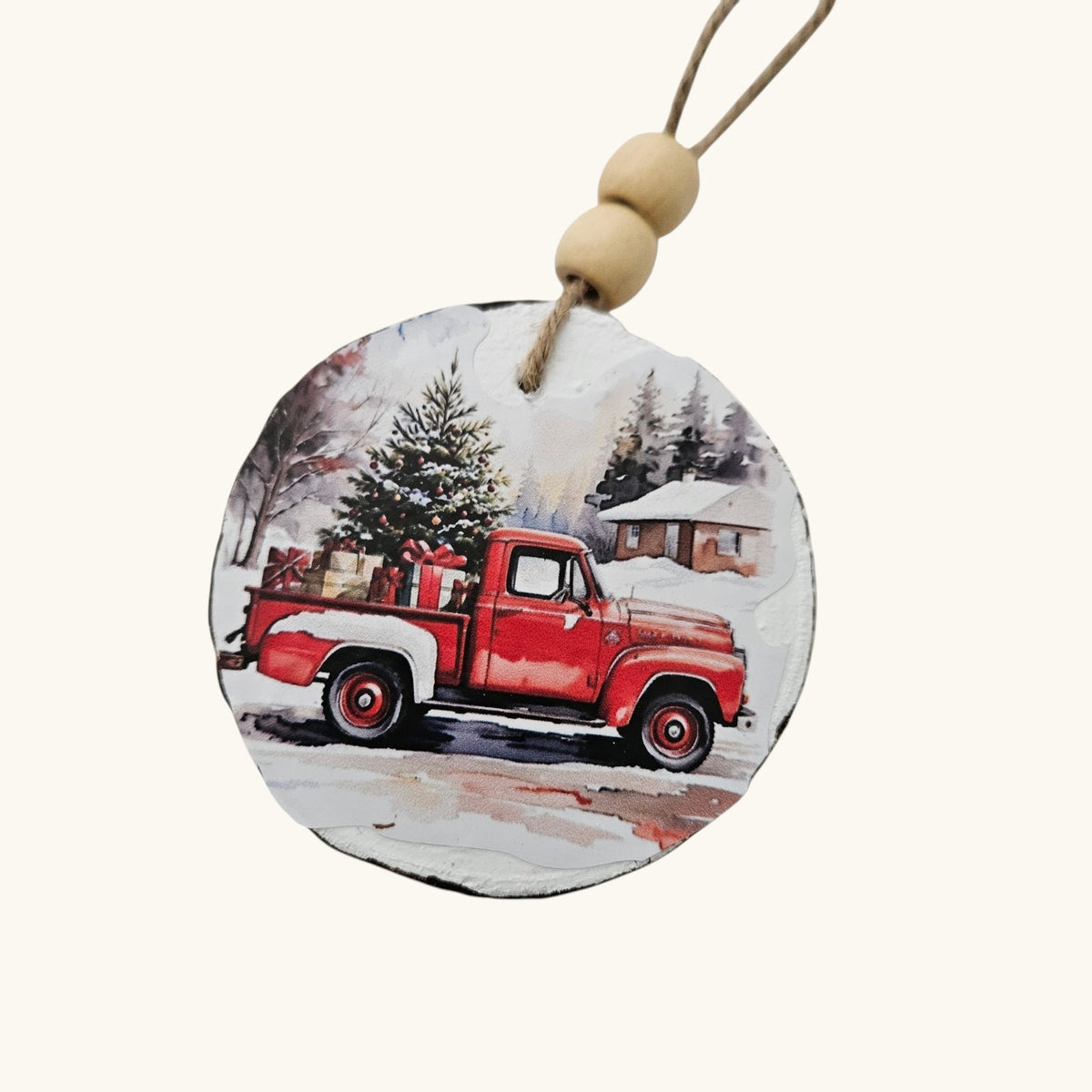Handmade Wood Vintage Truck Christmas Ornaments Lot of 12