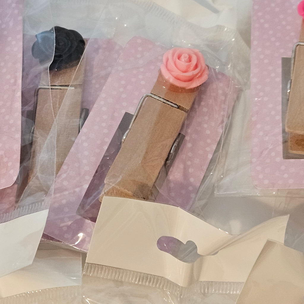 Wholesale Lot Natural Clothespin Flower Magnets