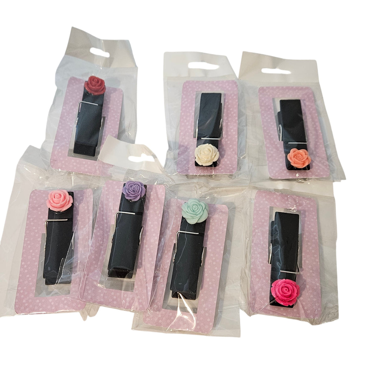 Wholesale Lot Black Clothespin Flower Magnets
