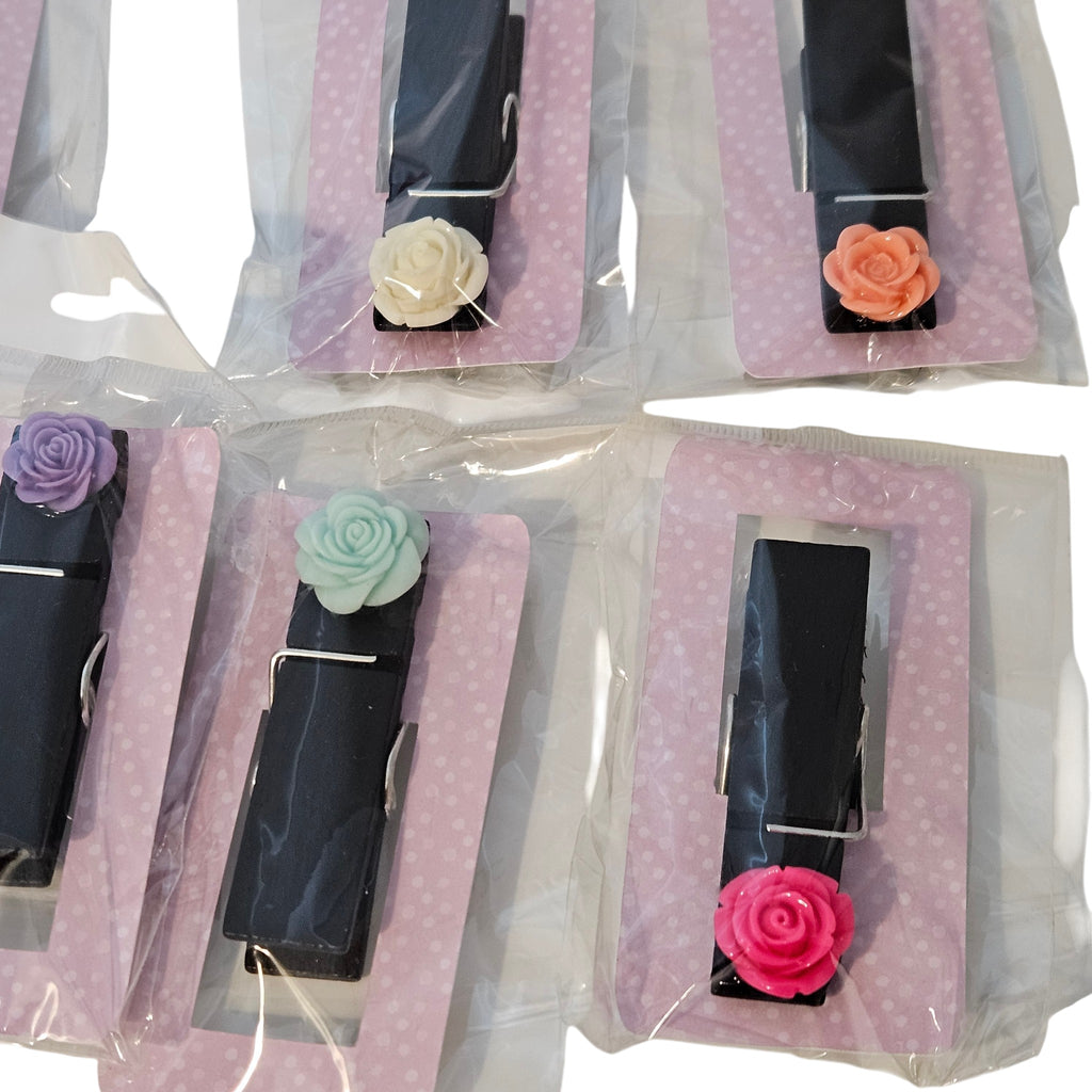 Wholesale Lot Black Clothespin Flower Magnets