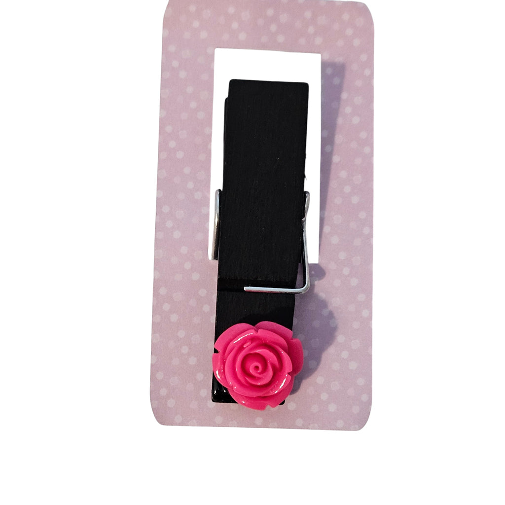 Wholesale Lot Black Clothespin Flower Magnets