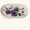 Handmade Eco Resin Purple Floral Tray – Elegant Lavender Rose Decorative Tray