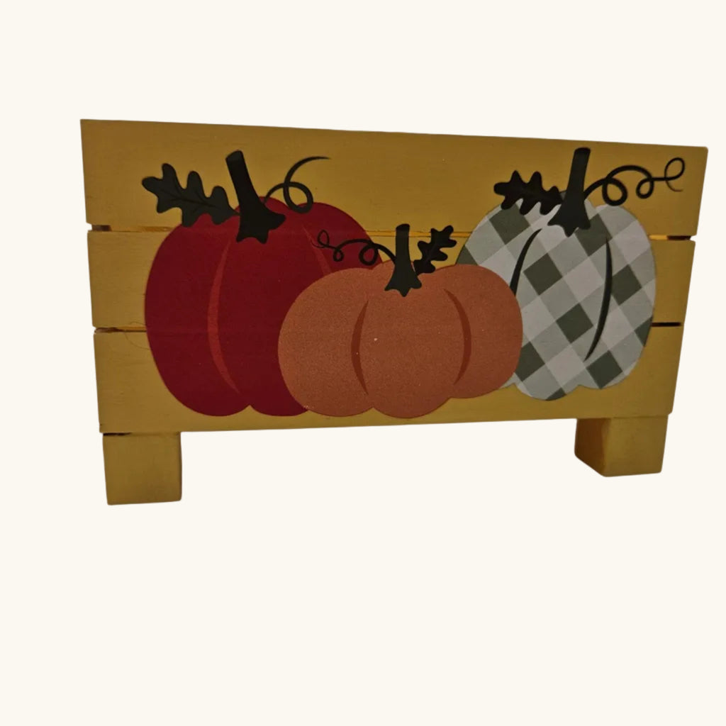 Hand-Painted Fall Floral Wooden Box