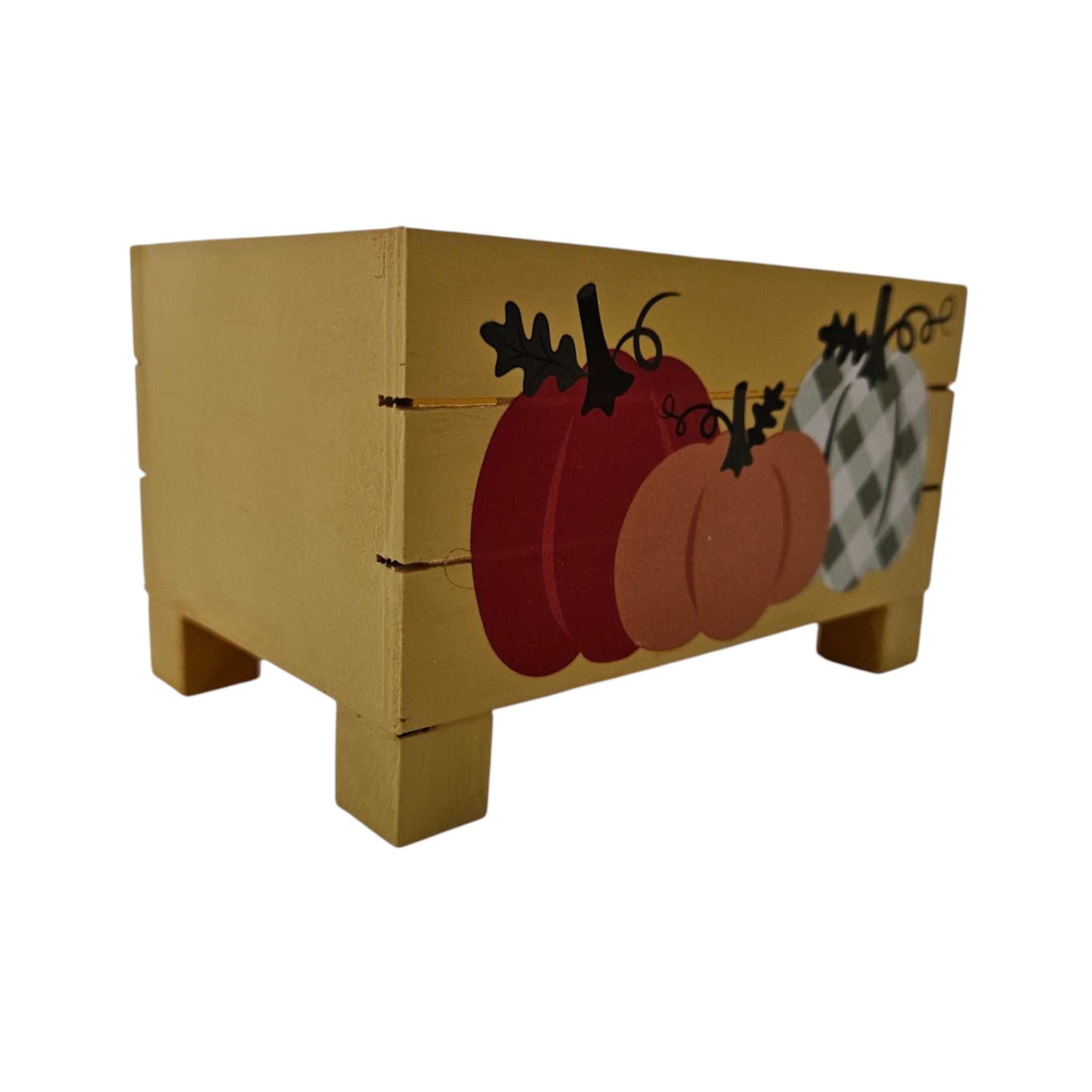 Hand-Painted Fall Floral Wooden Box