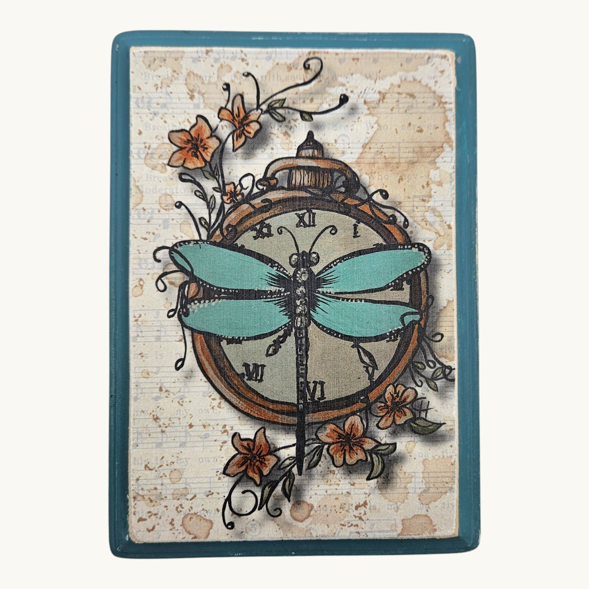 Vintage-Inspired Dragonfly Wall Hanging Plaque – 5" x 7"
