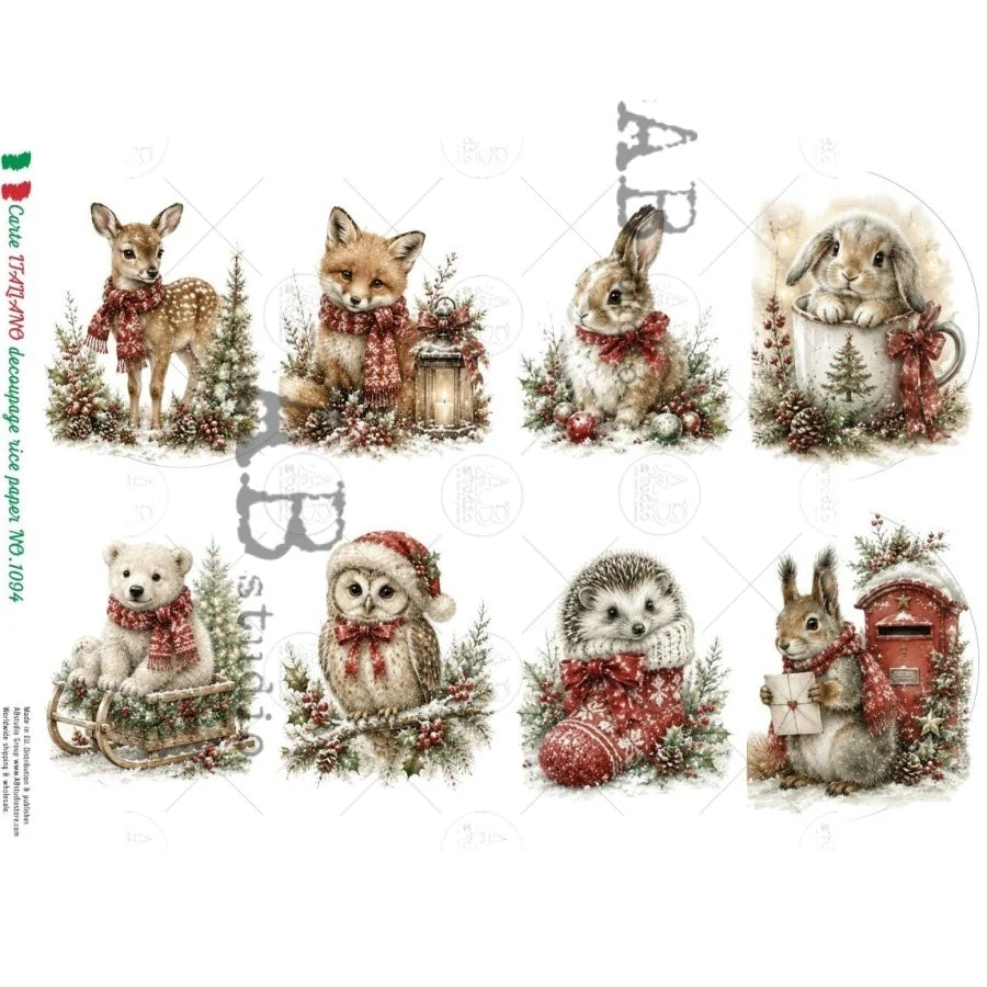 A4 Carte Italiano Woodland Christmas Friends