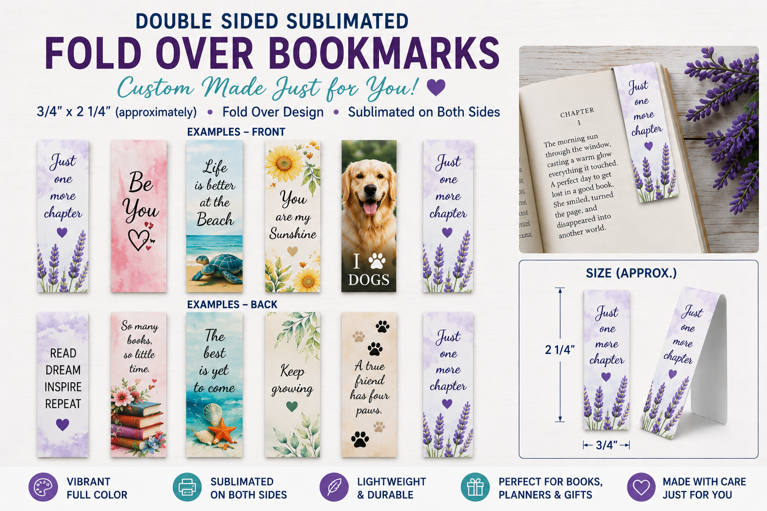Custom Double-Sided Fold-Over Bookmark