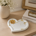 Heart-Shaped Trinket Dish with gold accents