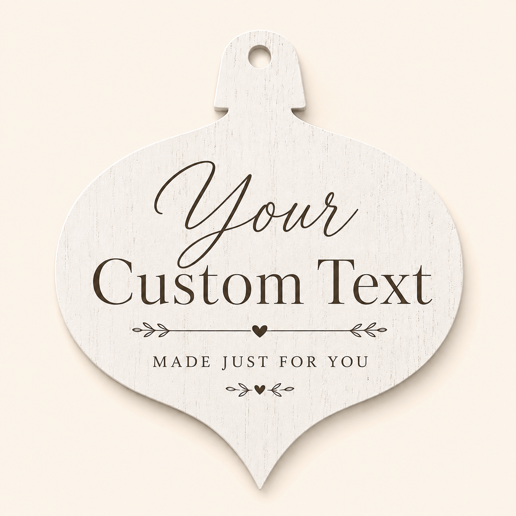 Classic White Wood Ornament