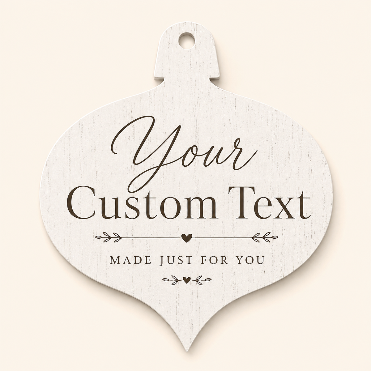 Classic White Wood Ornament