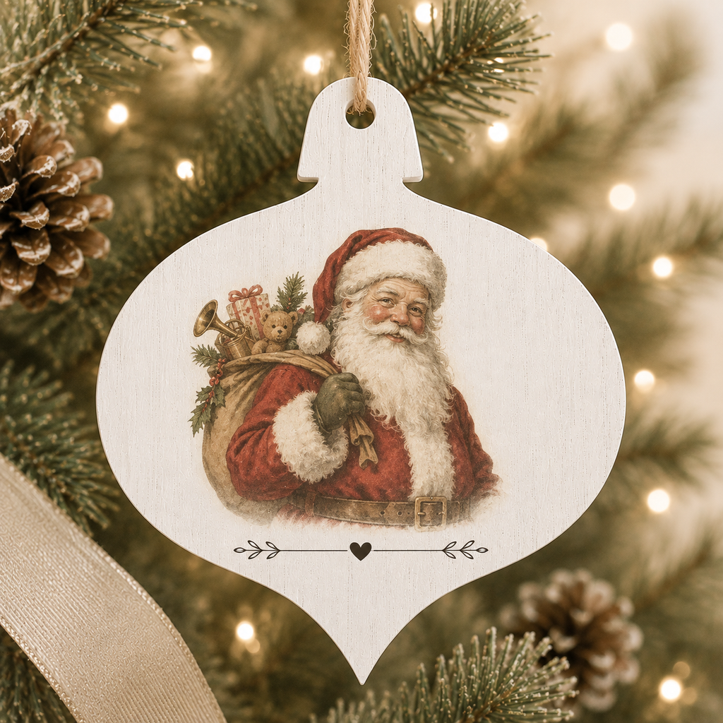 Classic White Wood Ornament