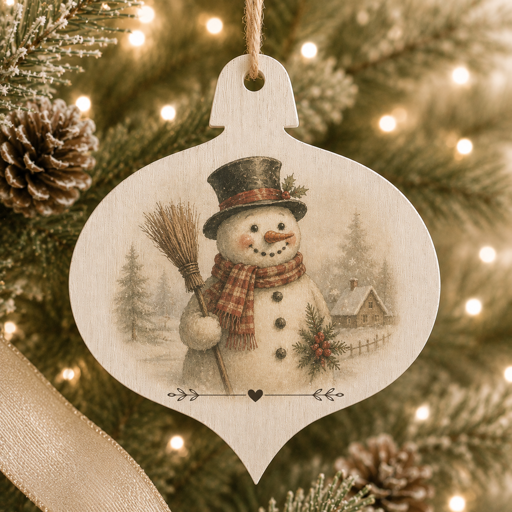 Classic White Wood Ornament