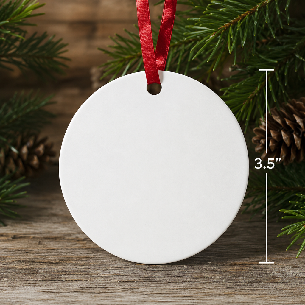 Aluminum Sublimation Ornament – 3.5" Round, Double-Sided