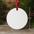 Aluminum Sublimation Ornament – 3.5" Round, Double-Sided