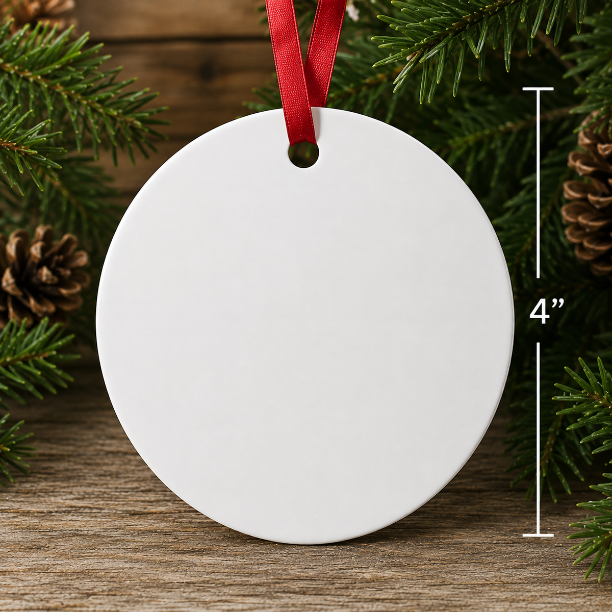 Aluminum Sublimation Ornament – 3.5" Round, Double-Sided
