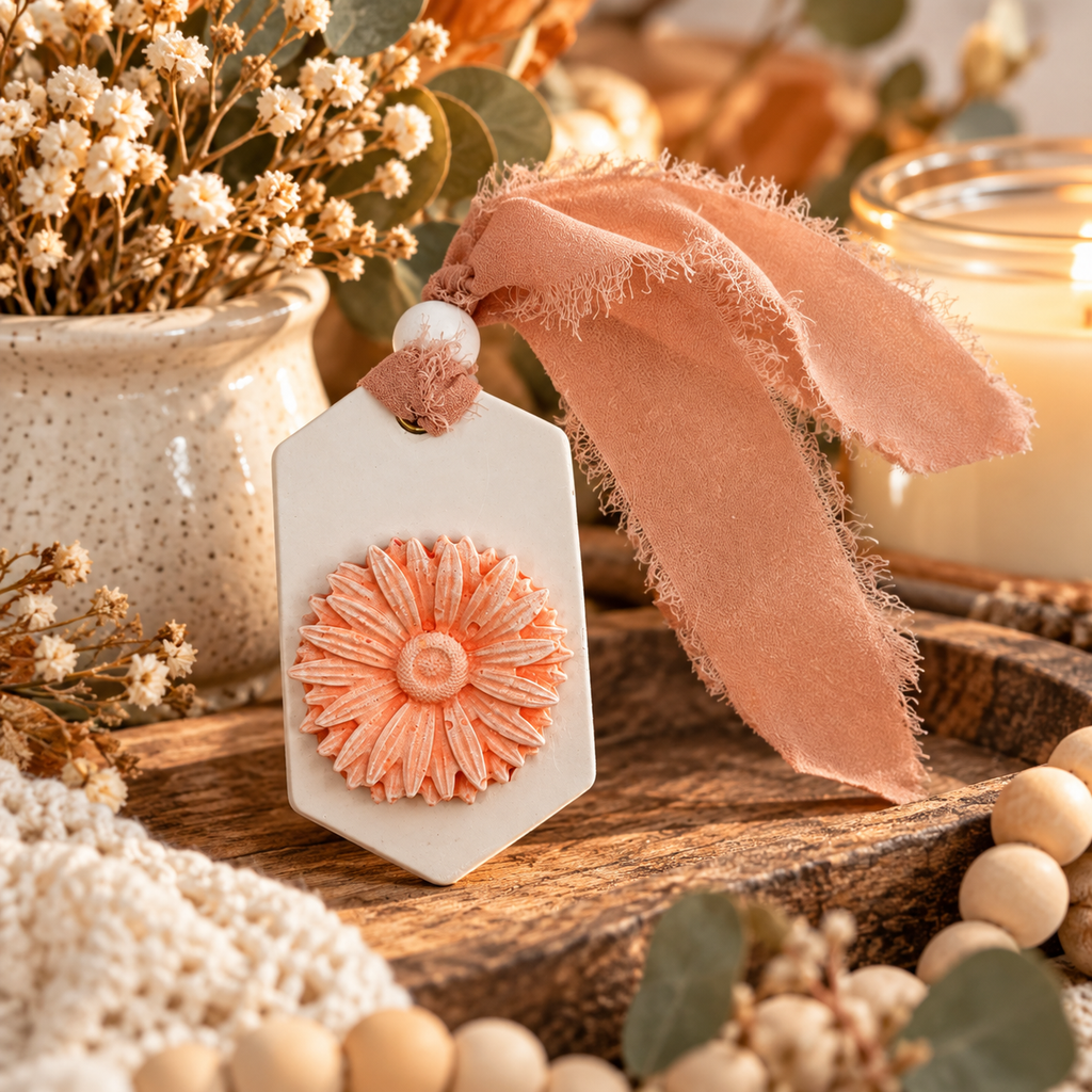 Handmade Hexagon Floral Aroma Stone – Includes Fragrance