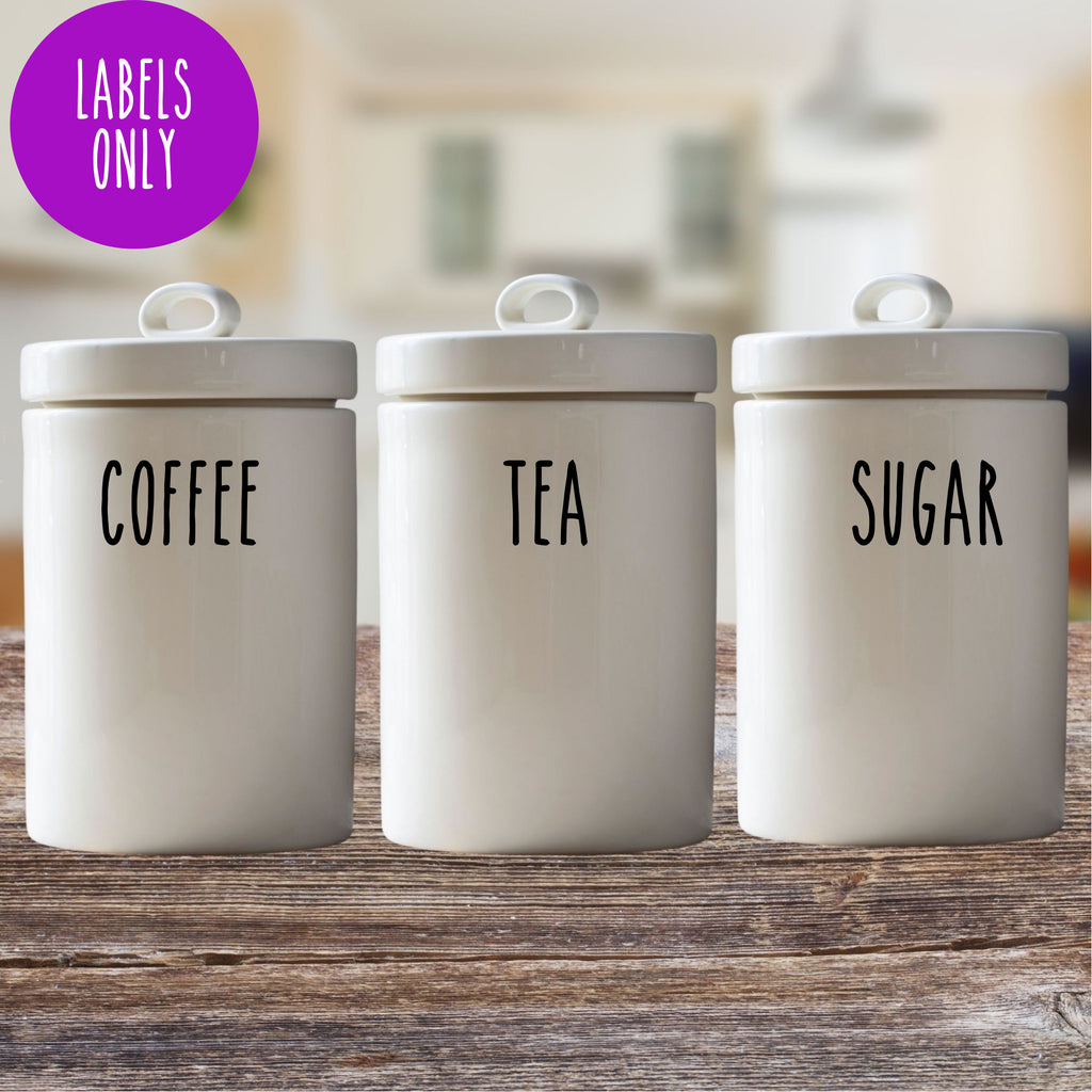 Canister Labels, Canister Decals, Farmhouse Style Labels, Pantry Organization