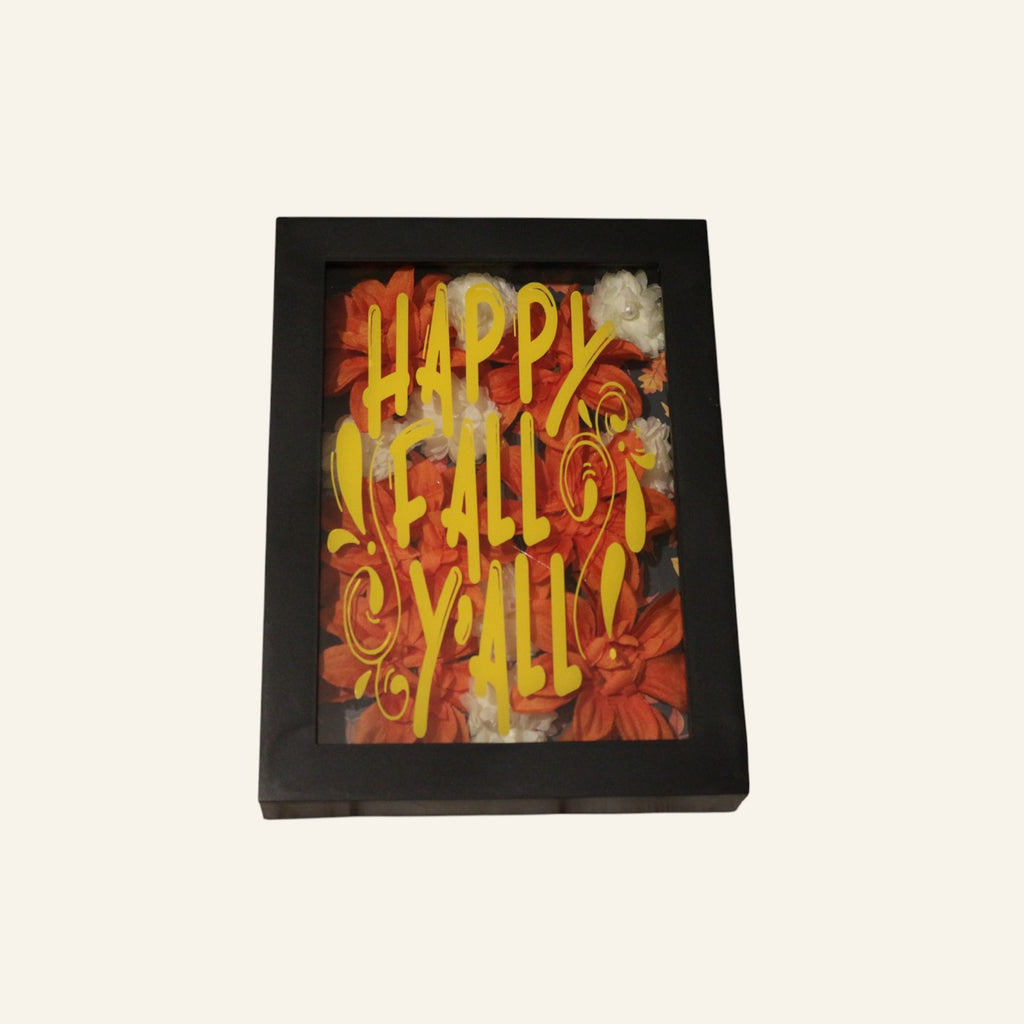 Handcrafted Happy Fall Y'all - Fall Shadow Box