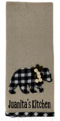 Buffalo Plaid Tea Towel, Personalized Tea Towel, Buffalo Plaid, Tea Towel