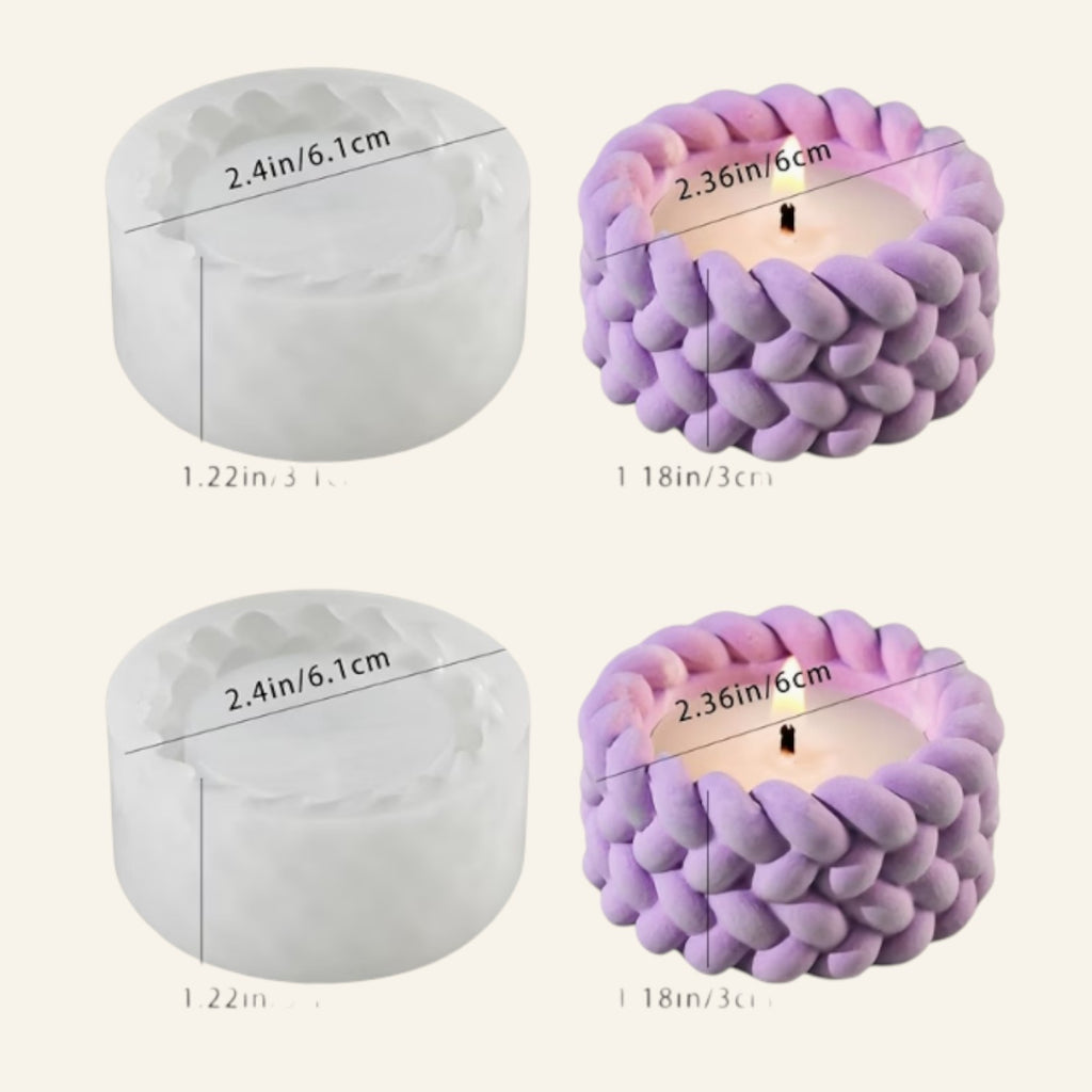 Handmade Braided Eco Resin Tealight Holder – Minimalist Home Decor