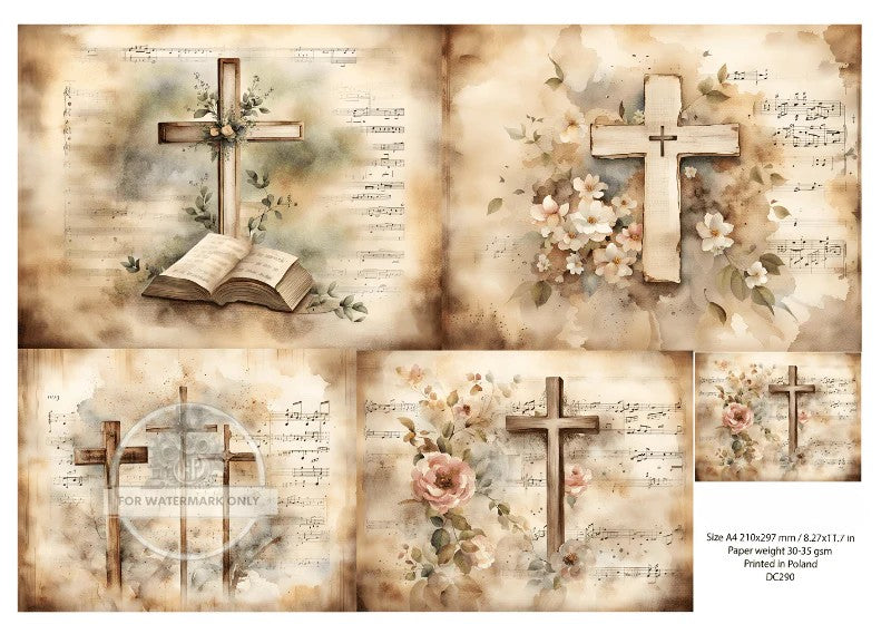 A4 Crosses and Parchment Rice Paper
