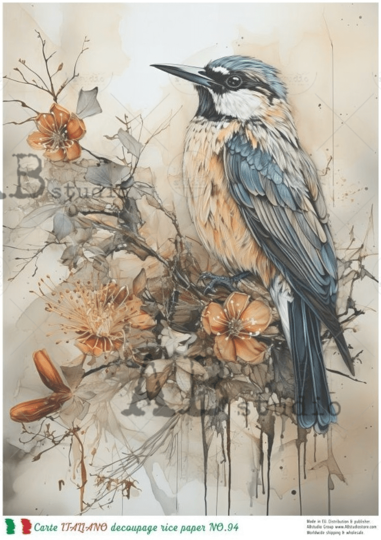 A4 Watercolor Blue Jay Carte Italiano