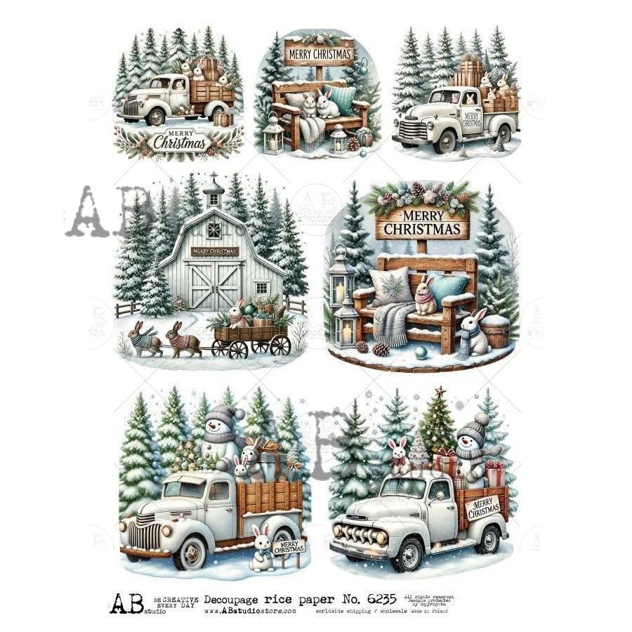 A4 Woodland Christmas Charm Multi AB Studios