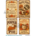A4 Autumn Farmhouse Signs Milky Valley Rice Paper