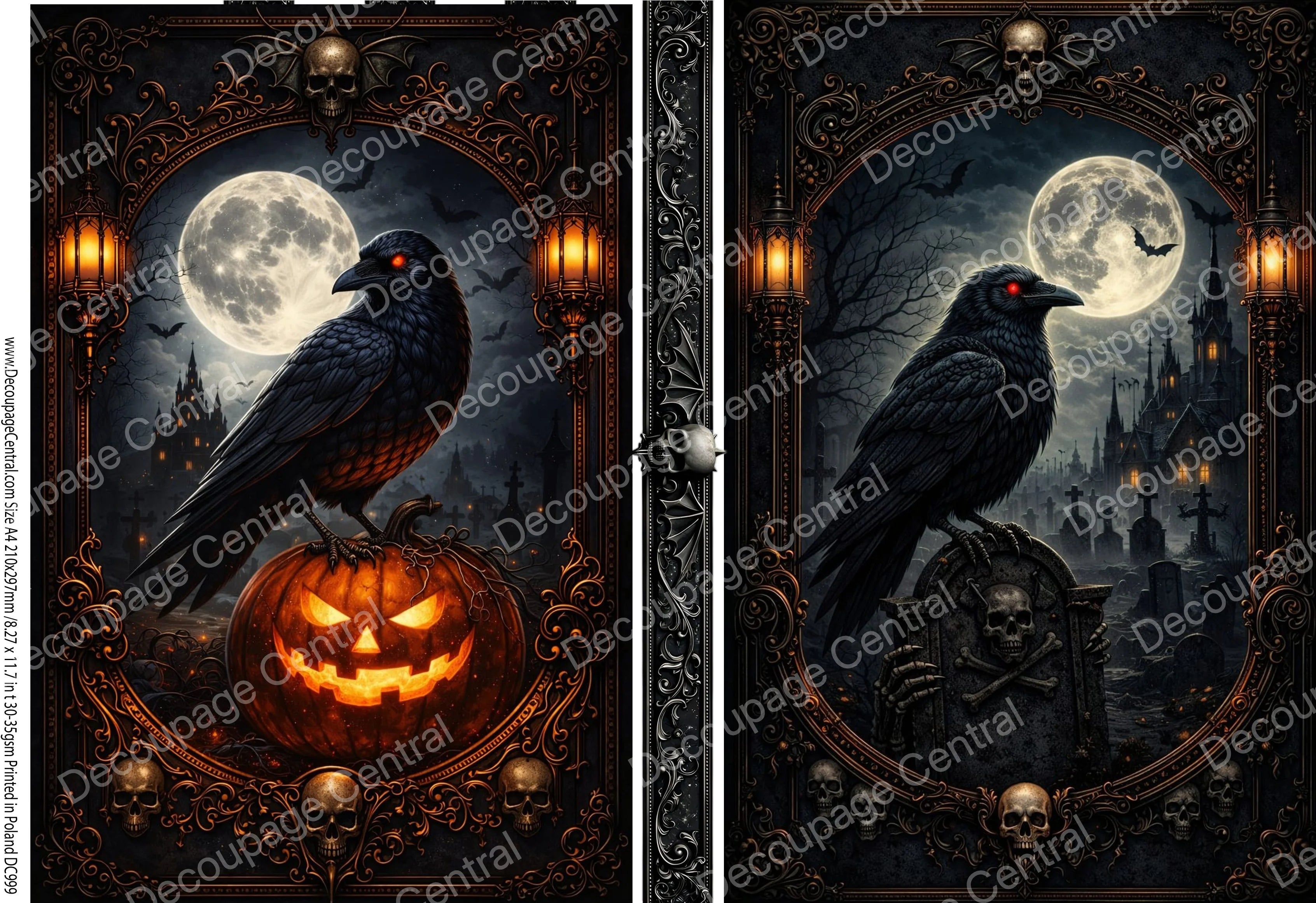 A4 Raven’s Moon Gothic Collection Rice Paper