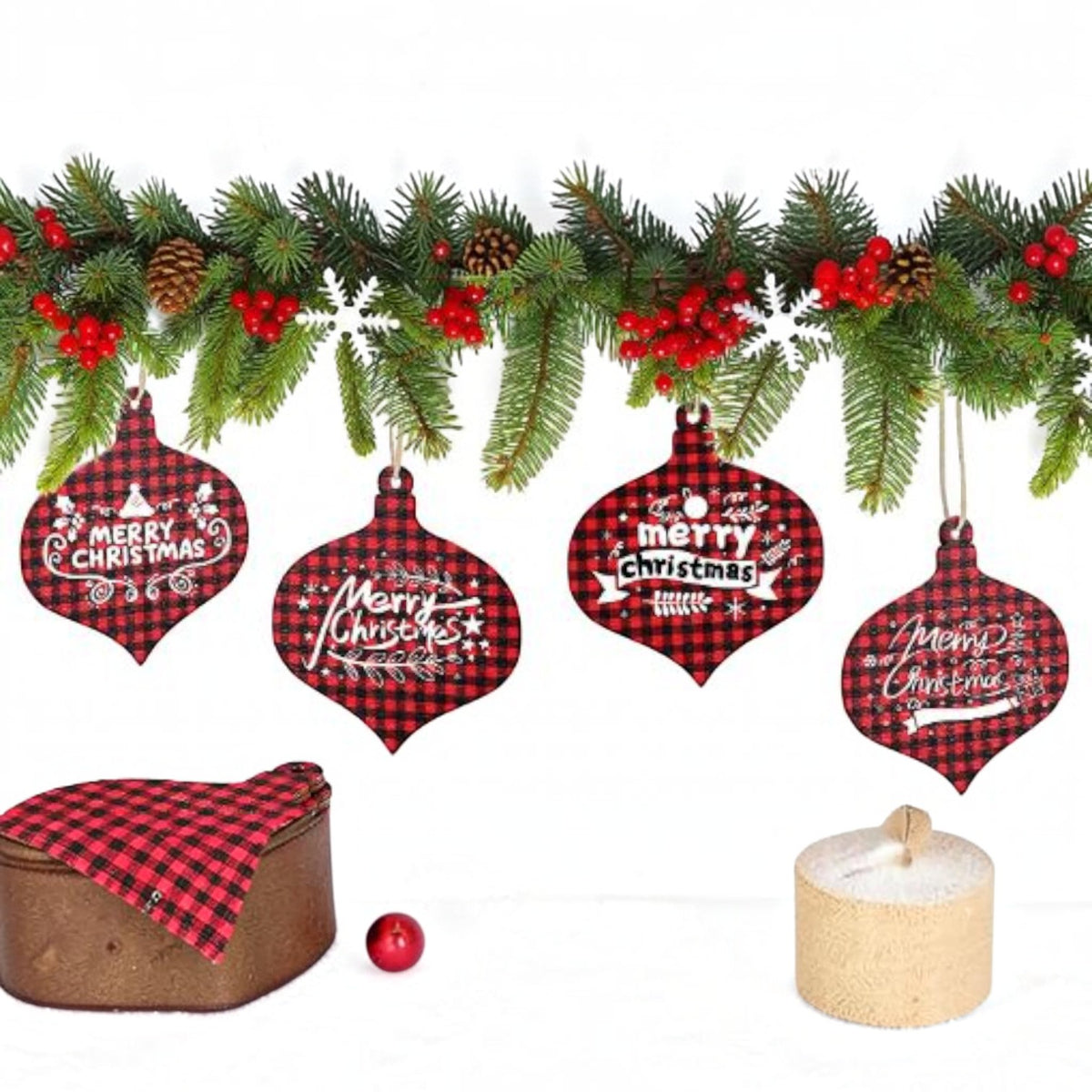 Buffalo Plaid Ornaments